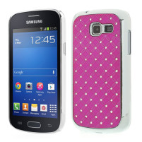 Луксозен твърд предпазен гръб за Samsung Galaxy Trend Lite S7390 / Trend Lite Duos S7392 цикламен с камъни